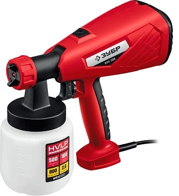 Краскопульт электрический HVLP, 500Вт, 0,8л, сопло 2,6мм (КПЭ-500) ЗУБР