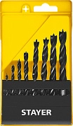 Набор сверл спиральных по дереву "M-type", 8шт. (d=3-10мм), М-образная заточка (2942-H8_z02) STAYER