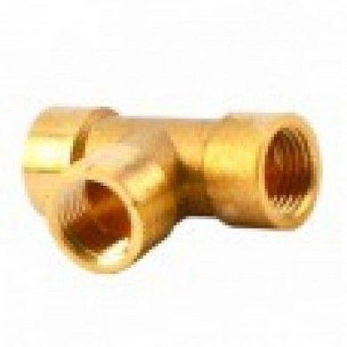 Штуцер пневматический T-образный с внутренними резьбами 1/2" (латунь) (HD-1442) H-D