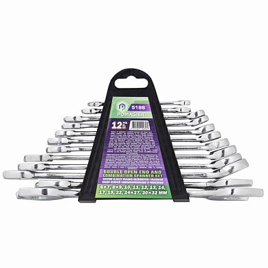 Набор ключей комбинированных и рожковых,12пр. 6-32мм (POM-5198) POMAGIER