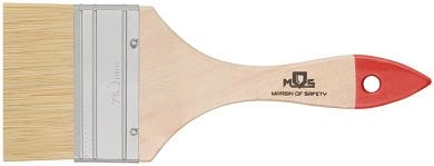 Кисть плоская 75мм, натур. cветлая щетина, дер. ручка (F_00707М) MOS