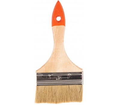 Кисть плоская 100 мм натуральная щетина, деревянная ручка (824455) Sparta