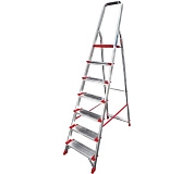 Лестница-стремянка алюм. с дугой и складн. площадкой NV3112 (7 ступ. 151/225см, 7.7кг) Новая высота
