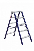 Лестница-стремянка стальная двухсторонняя MD (5 ступ. 107/117см, 5.15кг) АЛЮМЕТ