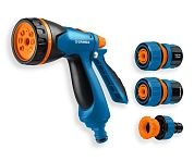 Пистолет полив B-8, коннектор 3/4,конектор 3/4 с автостоп, адаптер с внутр.рез,B-834 (429113) GRINDA