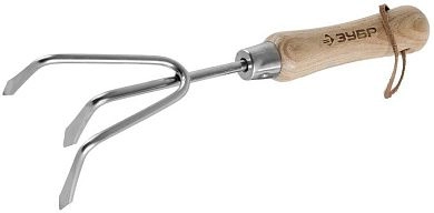 Культиватор "ЭКСПЕРТ" из нержавеющей стали, дер. ручка из ясеня, 100x85x285мм (4-39466) ЗУБР