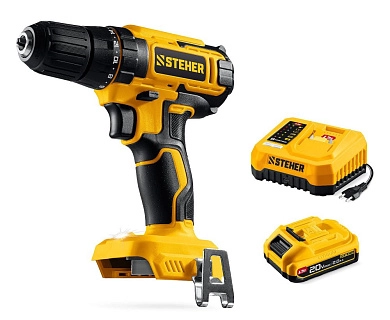 Дрель-шуруповерт, 20 В, 40Нм, 1 АКБ LMS 2Ач (CD-40-21) STEHER