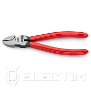 Кусачки боковые (бокорезы) 160мм, чёрные, тверд. кромок 62 HRC, обливные рукоятки (7001160) KNIPEX