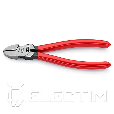 Кусачки боковые (бокорезы) 160мм, чёрные, тверд. кромок 62 HRC, обливные рукоятки (7001160) KNIPEX