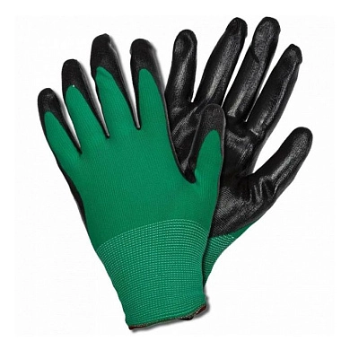 Перчатки нейлоновые с черным нитриловым покрытием TF-N402 от мин. рисков