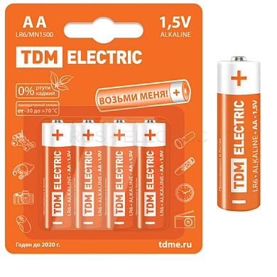 Батарейка щелочная Alkaline LR6 AA  1,5V уп. 8 шт (SQ1702-0009) TDM