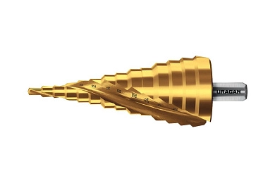 Сверло ступенчатое 4-39 мм, 14 ступеней, винтовая спираль (29658-4-39-14) URAGAN