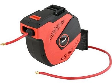 Шланг пневм. PVC d12.5ммх15м 2.0MPa с наружной резьбой 1/4 на автоматической катушке (YT-24246) YATO