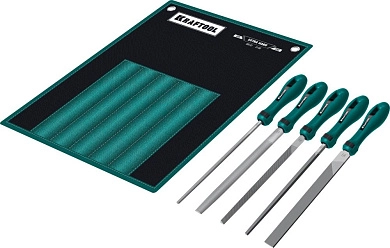 Набор напильников 200мм №2, двухкомп. рук., 5пр. "ALLIGATOR" (16905) KRAFTOOL