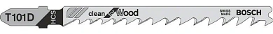 Пилка лобзиковая T 101 D, HCS, 100шт. (древесина, ДВП, ДСП) (2 608 637 877) BOSCH