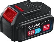 Аккумулятор 20В 1шт 6.0 А/ч Li-Ion PRO, тип Т7 "ПРОФЕССИОНАЛ" (ST7-20-6) ЗУБР