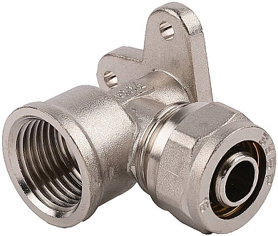 Уголок соединительный с креплением к полу, цанга-гайка, 1/2"х16х2,0 мм, никель (51411-16-1/2) ЗУБР