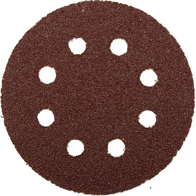 Круг шлифовальный д=115 мм, 8 отв., зерно 40, велкро осн., 5 шт. "Мастер" (35560-115-040) ЗУБР