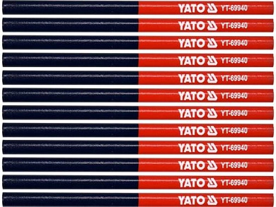 Карандаш столярный синий-красный 12шт. (YT-69940) YATO