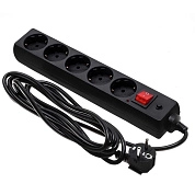 Фильтр сетевой (удлинитель) 2м (ПВС 3х1.5 3,3кВт IP20 5 роз. 220В 16А с/з черный) 77513 ETP