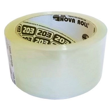 Лента клеящая упаковочная (скотч) 48мм/66м, прозрачная (0120-5340) Novaroll