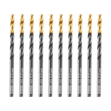 Сверло по металлу 3,2 мм, HSS-TiN, Golden Tip, 10 шт. (717206) DENZEL