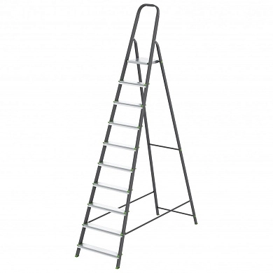 Лестница-стремянка стальн., 10 ступ, алюм. ступ., 2060мм, слож.2870х600х112мм, (97960) СИБРТЕХ