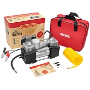 Компрессор метал. 60л/мин 2х поршн. с крокодилами СОЮЗ 10 АТМ, в сумке (S02001025) SKYWAY