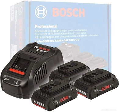 Аккумулятор 18В 3шт 4.0 А/ч Li-ion GBA 18V ProCore + ЗУ GAL 1880 CV (0 615 990 N2G) BOSCH