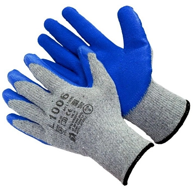 Перчатки трикотажные х/б 10 класс с текстурированным латексным покрытием (L1006)