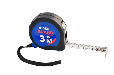Рулетка 3м/16мм, "GRAND classic", прорез. корпус, магнит. крючок, двойной стопор, быт. (KL17021-03