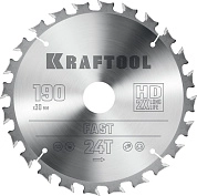 Диск пильный 190х30х24Т по дереву "Fast" (36950-190-30) KRAFTOOL