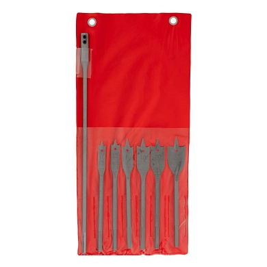 Набор сверл перовых по дереву, 10-12-16-18-20-25 мм, 6 шт., удлинитель 300 мм (70406) MATRIX