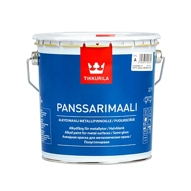 Краска алкиднаяTIKKURILA PANSSARIMAALI, белая, БАЗА С 2.7 л