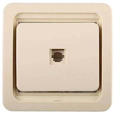 Розетка "ГАММА" телефонная одинарная, цвет бежевый (SV-54117-B) СВЕТОЗАР