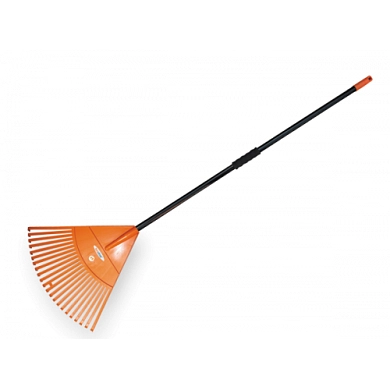 Грабли веерные пластмассовые 500мм. 22 зубца с металлическим черенком (KT-CX22H-M) BRADAS