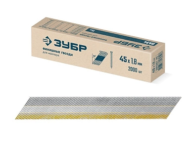 Гвозди монтажные по бетону оцинкованные DA34 45х1.8мм, калибр 15GA, 2000 шт (305397-45) ЗУБР