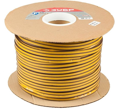 Уплотнитель резиновый самоклеящийся профиль "P", коричневый, 250м (40932-250) ЗУБР