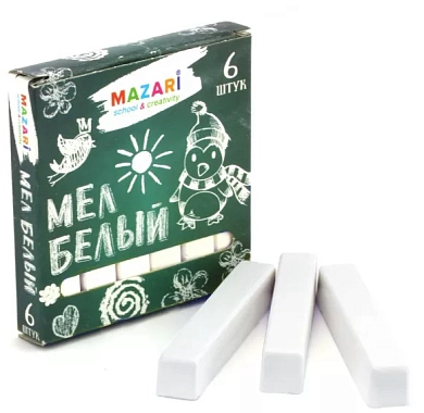 Мелки белые, квадратные (6 шт.) MAZARI