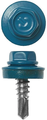 Саморез кровельный для мет. конст. Ø 25x5.5 мм RAL 5009 голубой 1800шт. (4-300310-55-025-5009) ЗУБР