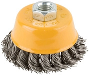 Щетка дисковая (коса) d=75мм/М14, конич., нерж. провол. INOX (F_38847) FIT