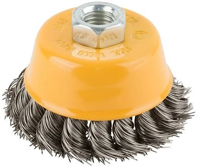 Щетка дисковая (коса) d=75мм/М14, конич., нерж. провол. INOX (F_38847) FIT