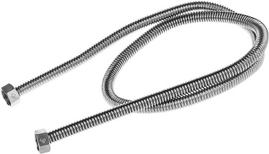 Подводка ЗУБР "ЭКСПЕРТ" сильфонная из нержавеющей стали, для воды, г/г (гайка-гайка), 1/2", 1,2м