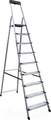 Лестница-стремянка алюм. с лотком орг. NV2118 (10 ступ.130мм 213/293см, 10.1кг) Новая Высота