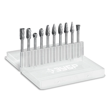 Набор борфрез, хв-к 3 мм, 10 пр. "ПРОФЕССИОНАЛ" (28816-H10) ЗУБР