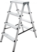 Лестница-стремянка алюм. двухсторон., серия NV1120 (4 ступ. 87/94 см, 3.2 кг) (1120204) Новая высота