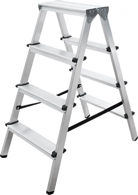Лестница-стремянка алюм. двухсторон., серия NV1120 (4 ступ. 87/94 см, 3.2 кг) (1120204) Новая высота