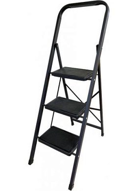 Лестница-стремянка сталь. с широк. ступен. MK (3 ступ. 71/129см, 5.7кг) АЛЮМЕТ