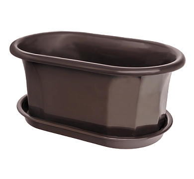 Горшок для цветов овальный (коричневый) БЗПИ