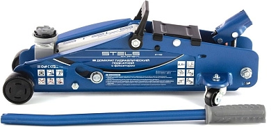 Домкрат гидравлический подкатной с фиксатором, 2,5т SAFETY PIN, 140-385мм (51152) STELS